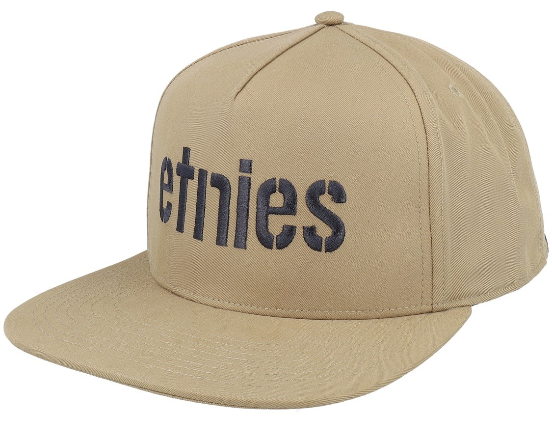ETNIES CORP TAN BROWN & BLUE SNAPBACK CAP