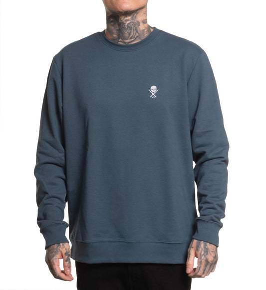 SULLEN CLOTHING BADGE LS CREW ORION BLUE SWEATSHIRT
