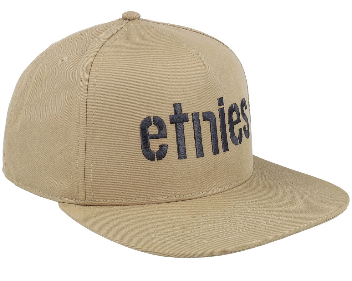 ETNIES CORP TAN BROWN & BLUE SNAPBACK CAP