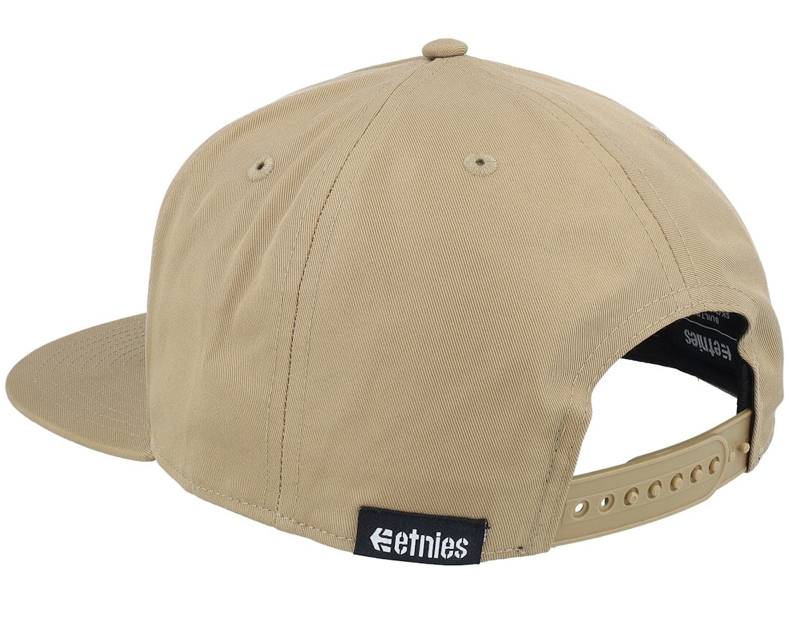 ETNIES CORP TAN BROWN & BLUE SNAPBACK CAP