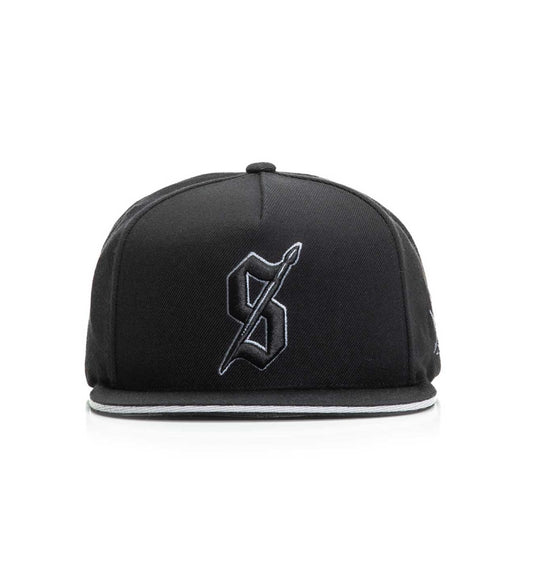 SULLEN CLOTHING STRIKE BLACK & GREY SNAPBACK CAP HAT