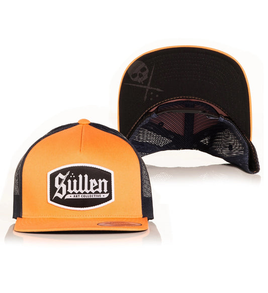 SULLEN CLOTHING CONTOUR SUNSET ORANGE TRUCKER HAT SNAPBACK CAP