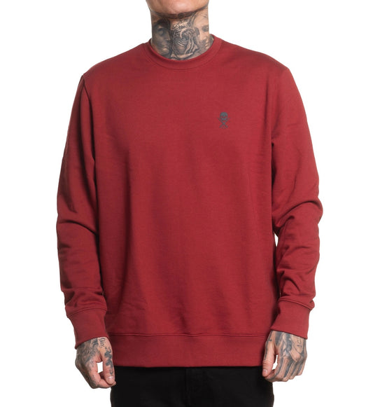SULLEN CLOTHING BADGE LS CREW SUN DRIED TOMATO RED SWEATSHIRT