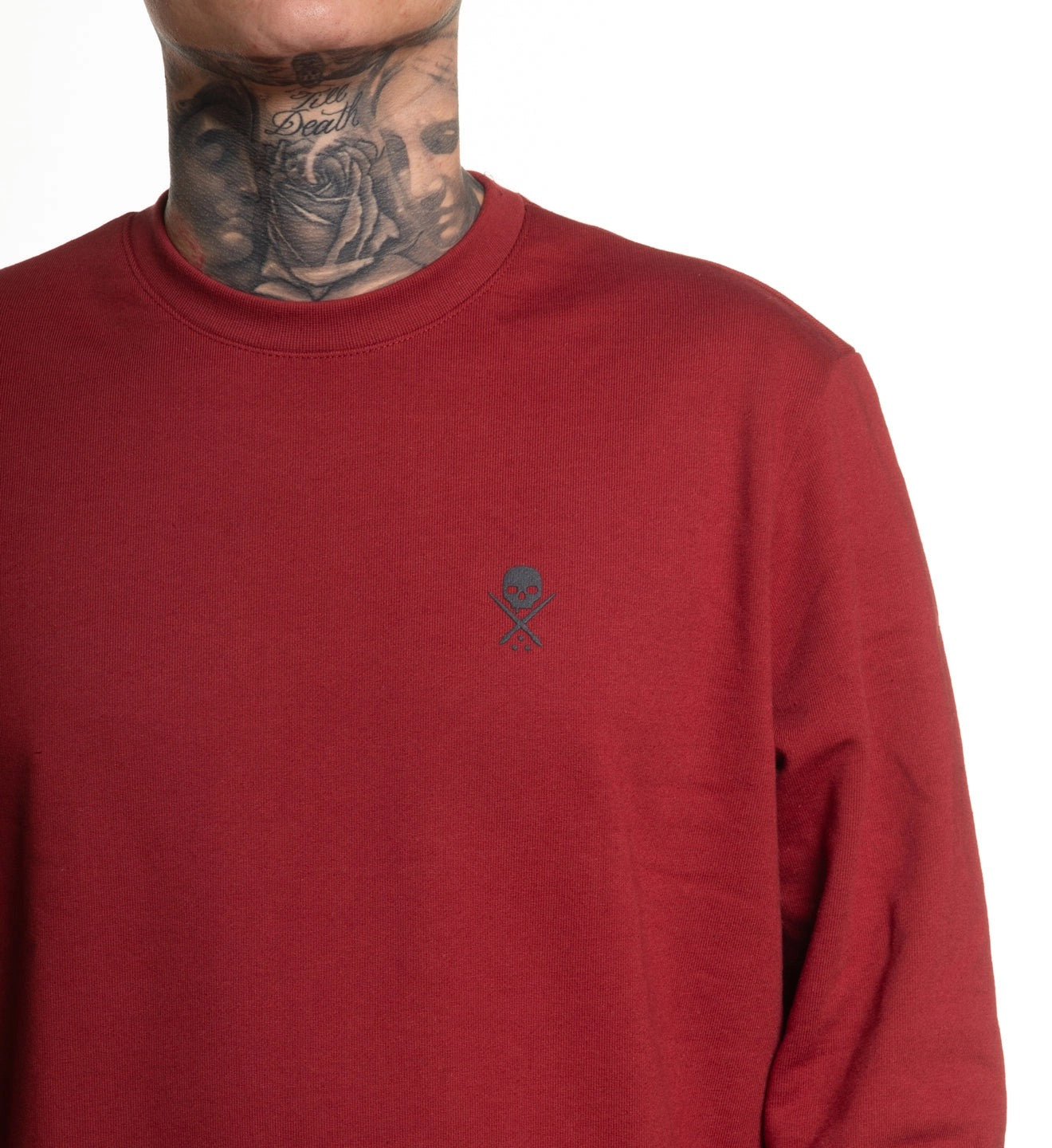 SULLEN CLOTHING BADGE LS CREW SUN DRIED TOMATO RED SWEATSHIRT