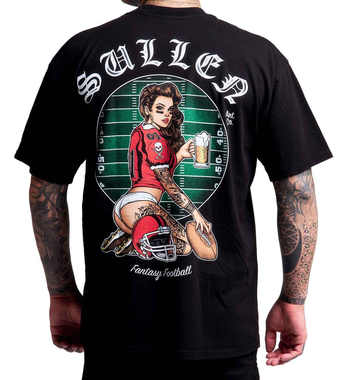 SULLEN CLOTHING FANTASY FOOTBALL "1 TON" OVERSIZED HEAVYWEIGHT PREMIUM T-SHIRT