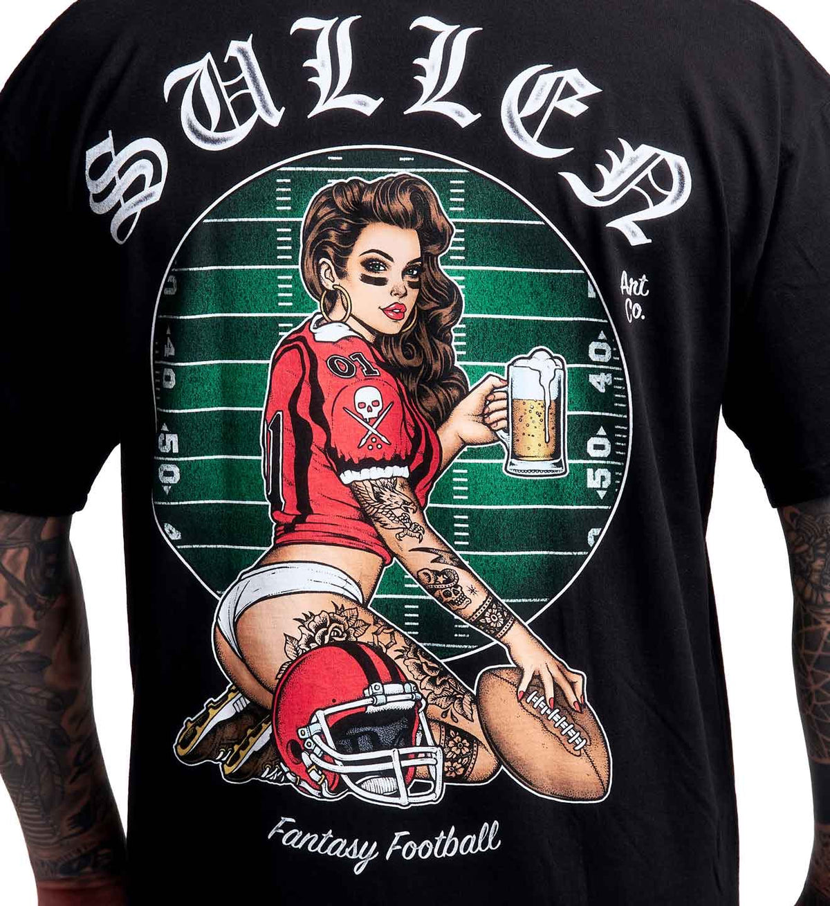 SULLEN CLOTHING FANTASY FOOTBALL "1 TON" OVERSIZED HEAVYWEIGHT PREMIUM T-SHIRT
