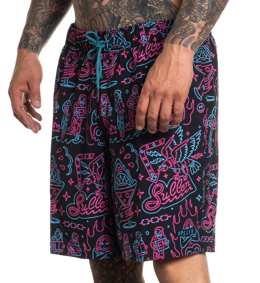 SULLEN CLOTHING NEON SIGNS E-WAIST BOARDSHORTS