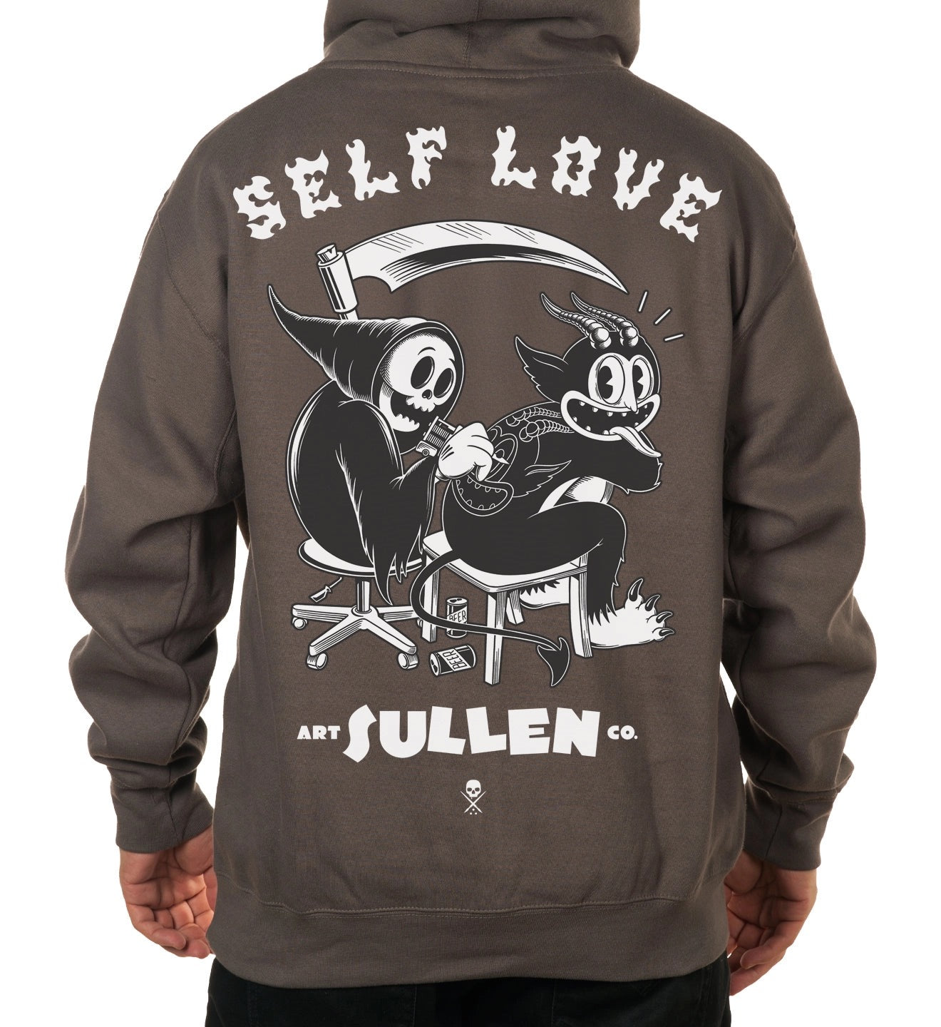 SULLEN CLOTHING SELF LOVE GREY PULLOVER HOODIE