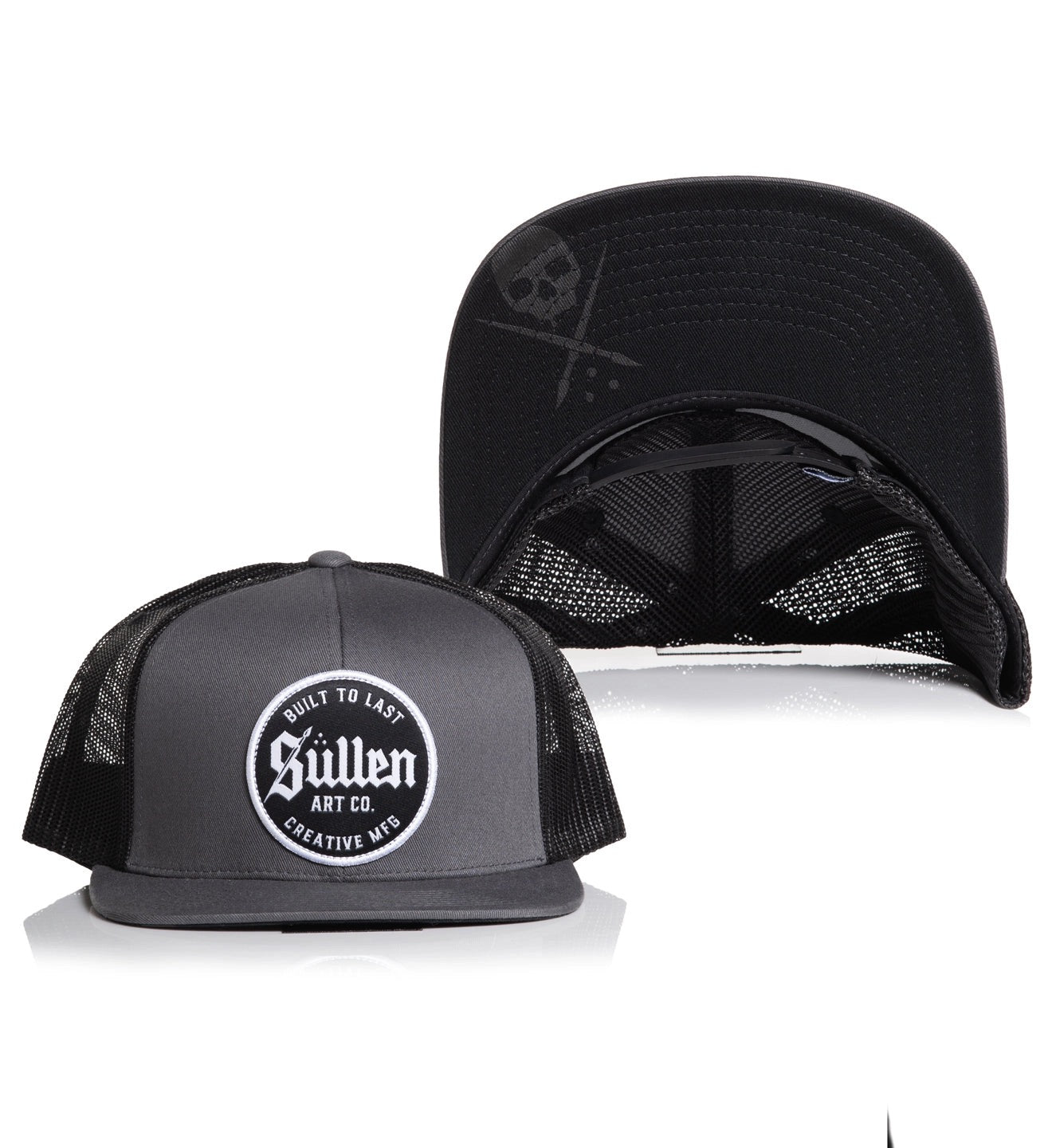 SULLEN CLOTHING FACTORY DARK GREY MESH TRUCKER HAT SNAPBACK CAP