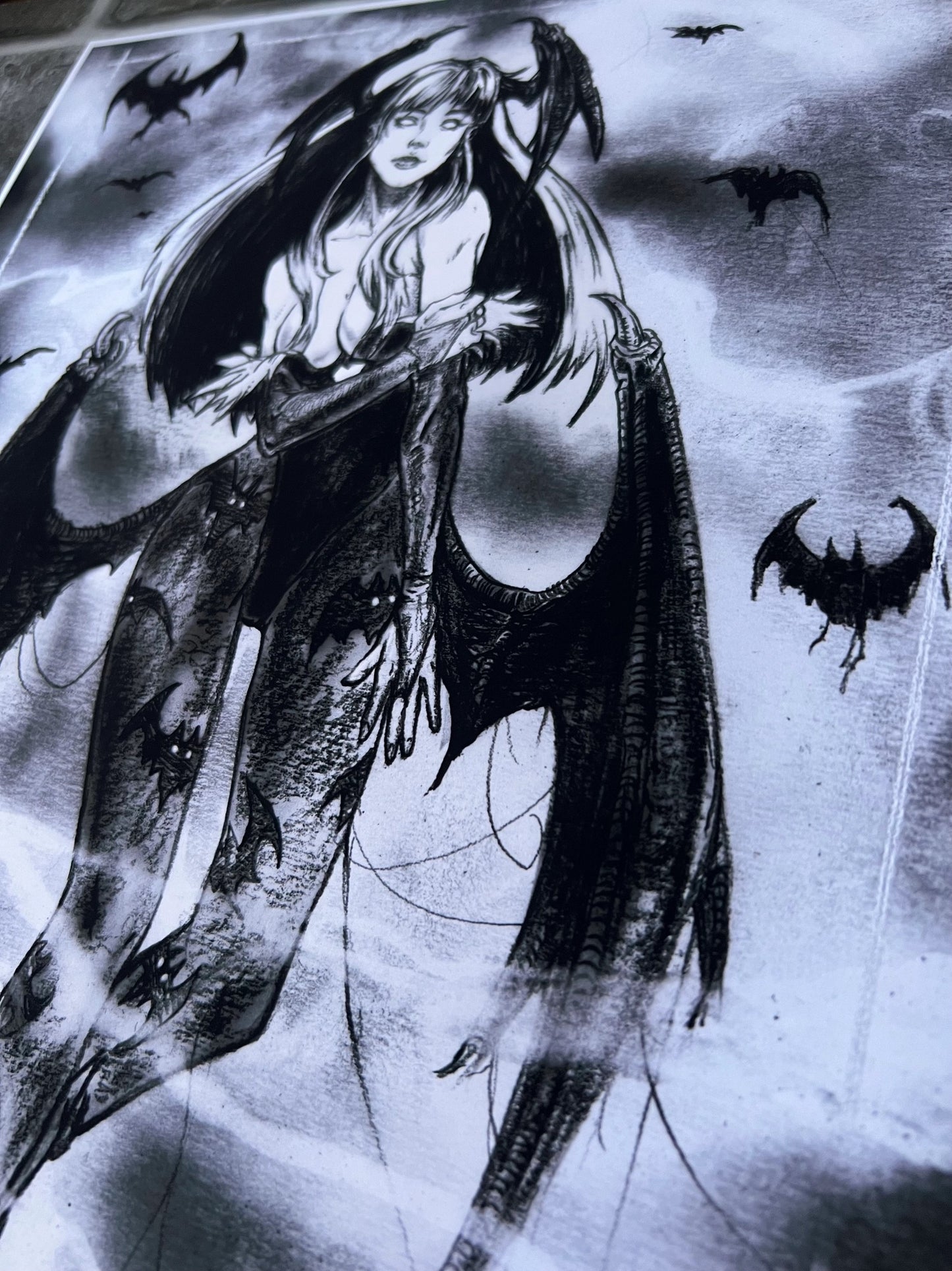 Morrigan Darkstalkers Tribute -Fine Art Print 11x14 - ANDY SCIAZKO ART