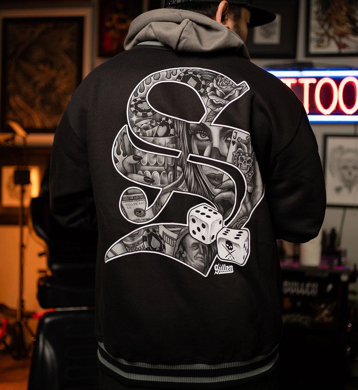 SULLEN CLOTHING S DICE ZIP UP FLEECE HOODIE