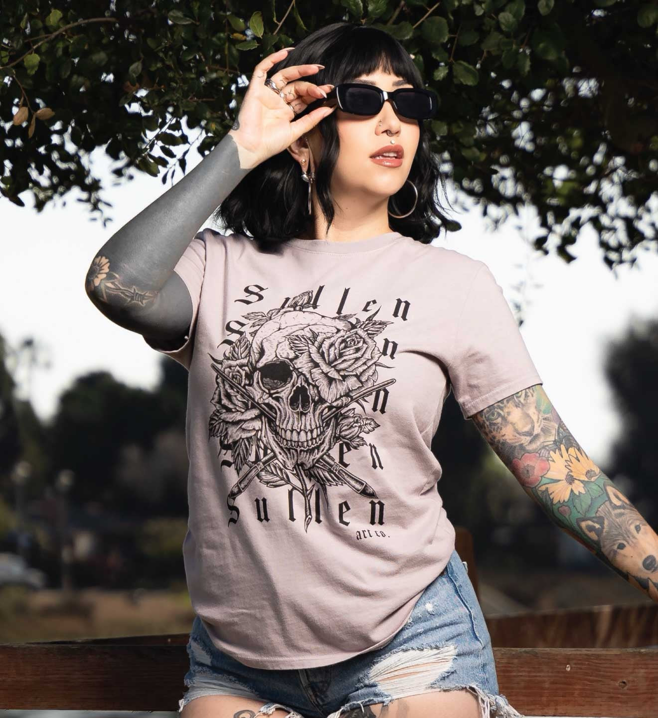 SULLEN CLOTHING REPEATER ASHES OF ROSES PINK LADIES T-SHIRT (M)