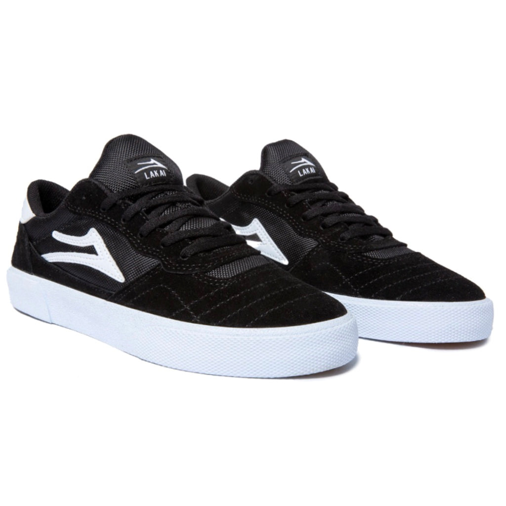LAKAI CAMBRIDGE BLACK WHITE SUEDE TRAINERS