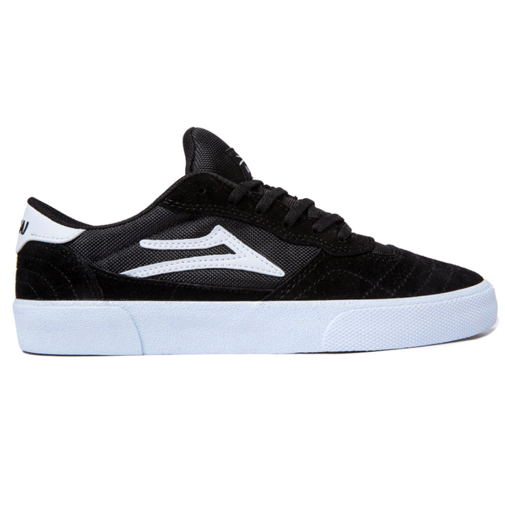 LAKAI CAMBRIDGE BLACK WHITE SUEDE TRAINERS