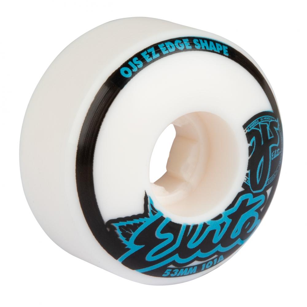 OJ Wheels 53m Elite White Blue 101a Skateboard Wheels