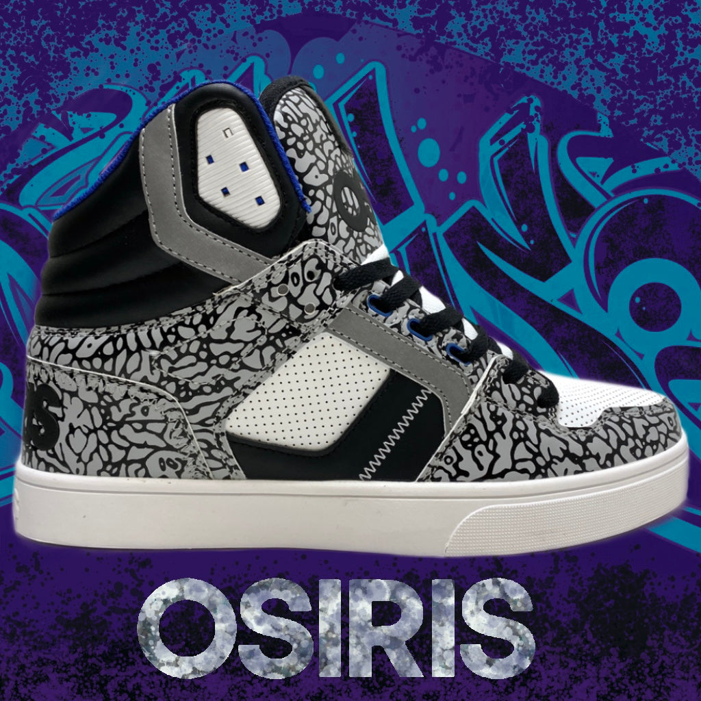 OSIRIS SHOES CLONE ELEPHANT BLACK WHITE TRAINERS