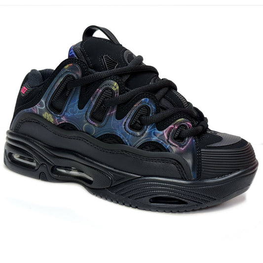OSIRIS SHOES D3 2001 BLACK PINK HOLO TRAINERS