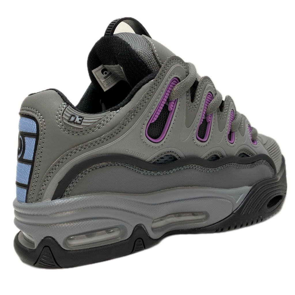 OSIRIS SHOES D3 2001 GREY PURPLE YELLOW TRAINERS