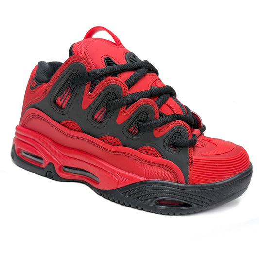 OSIRIS SHOES D3 2001 RED BLACK RED TRAINERS (UK 7)