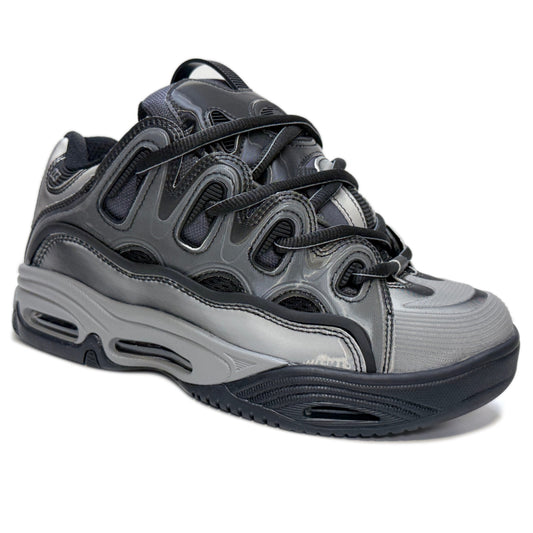 OSIRIS SHOES D3 2001 SILVER BLACK HOLO TRAINERS