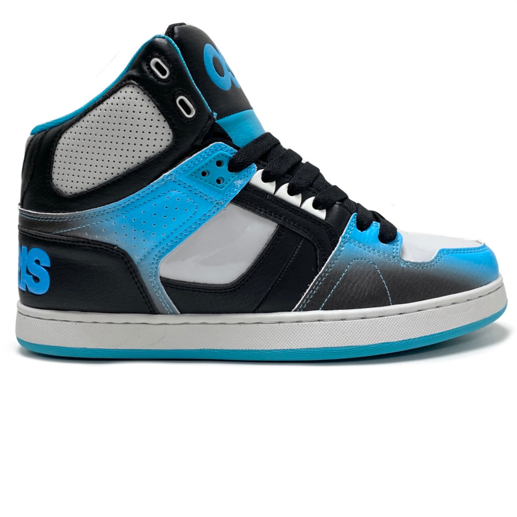 OSIRIS SHOES NYC 83 CLK BLACK BLUE FADE TRAINERS (UK 9)