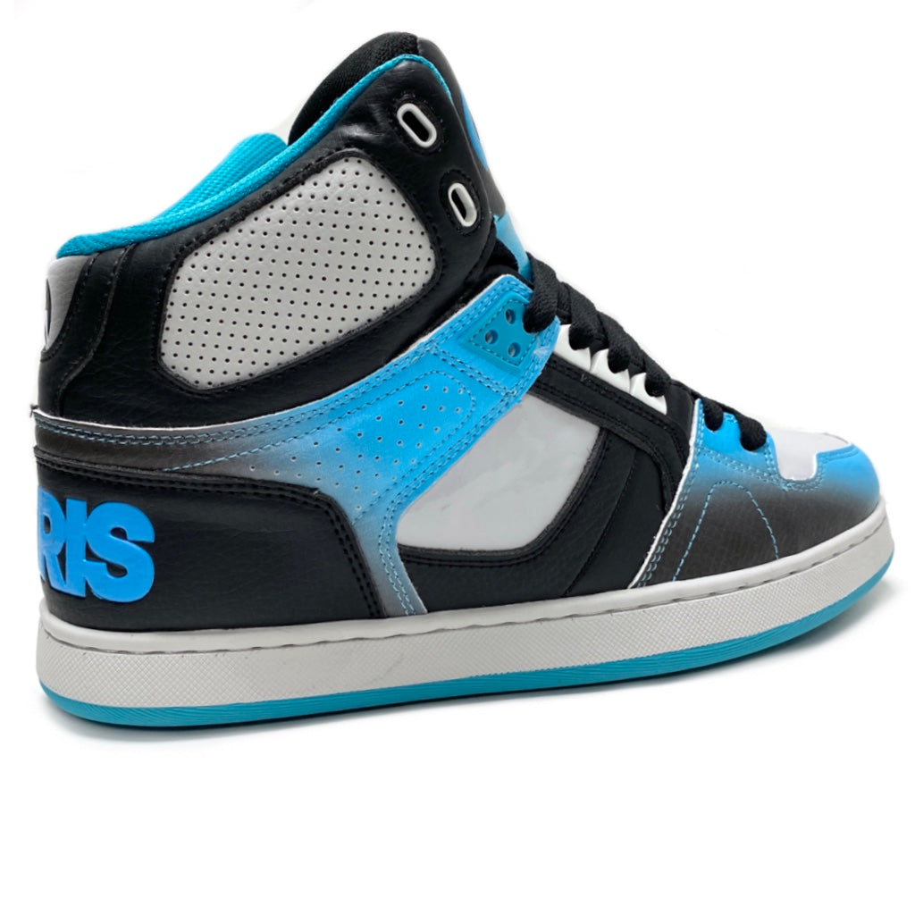 OSIRIS SHOES NYC 83 CLK BLACK BLUE FADE TRAINERS (UK 9)