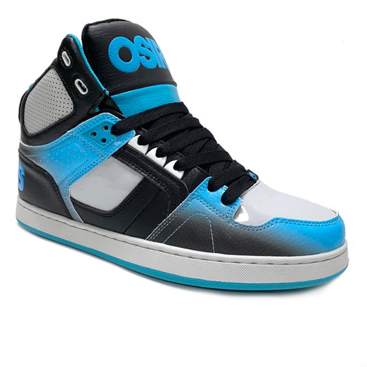 OSIRIS SHOES NYC 83 CLK BLACK BLUE FADE TRAINERS (UK 9)