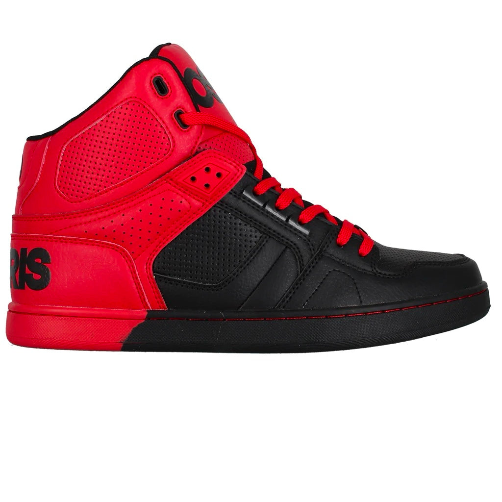OSIRIS SHOES NYC 83 CLK BLACK RED DIP TRAINERS