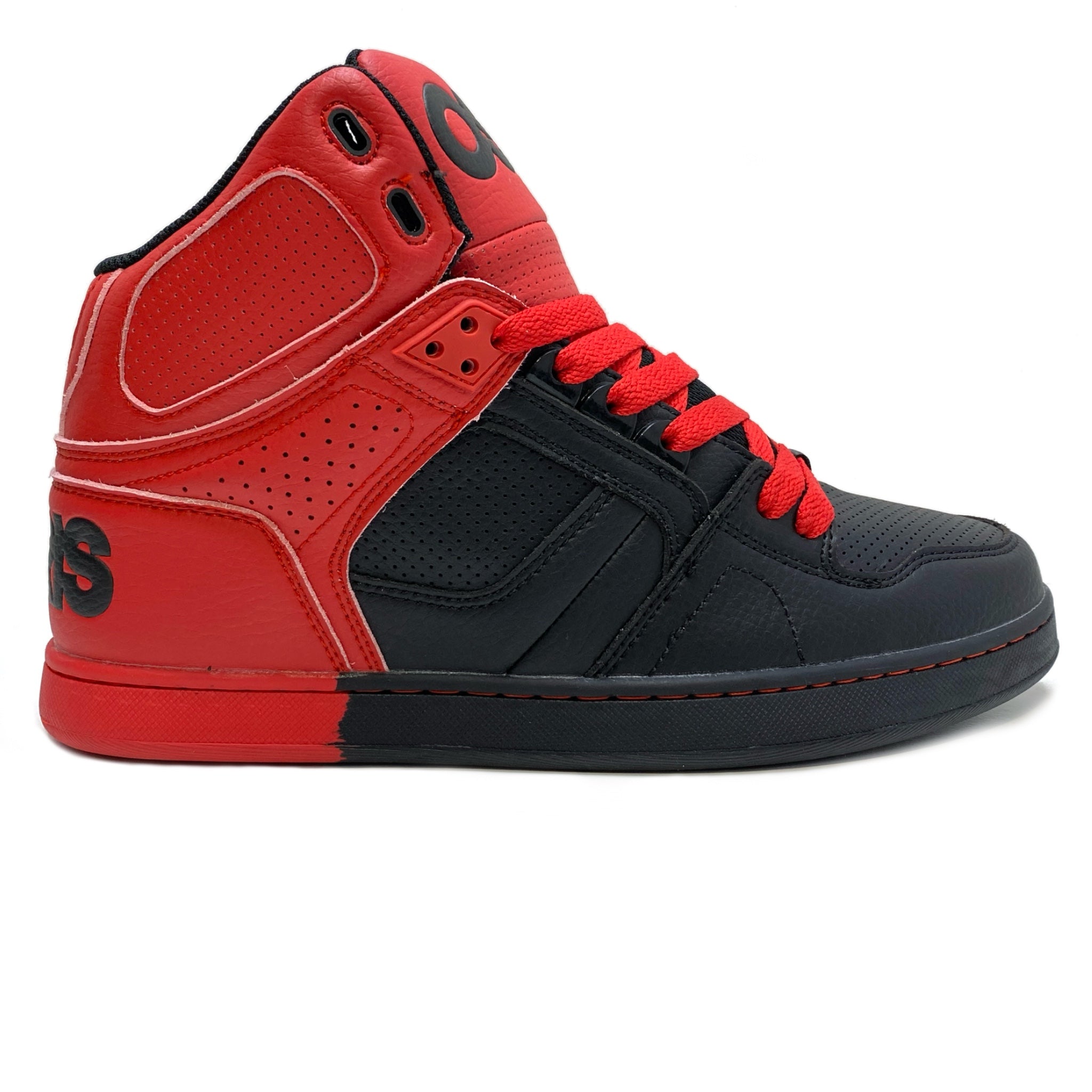 OSIRIS SHOES NYC 83 CLK BLACK RED DIP TRAINERS