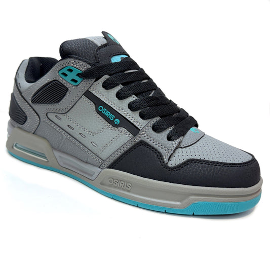 OSIRIS SHOES PERIL BLACK GREY TEAL TRAINERS