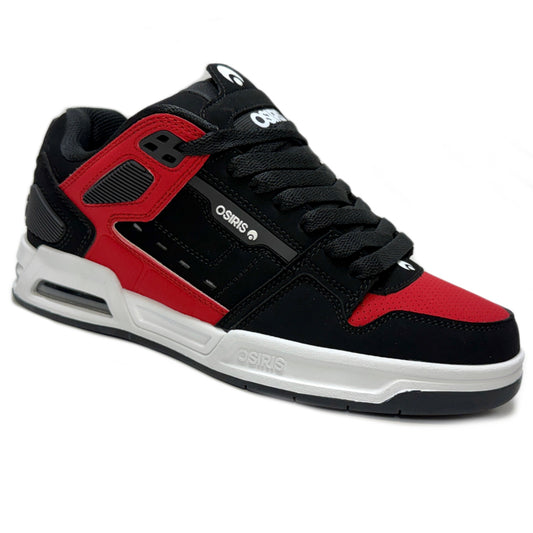 OSIRIS SHOES PERIL BLACK WHITE RED TRAINERS