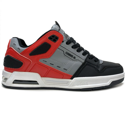 OSIRIS SHOES PERIL GREY RED BLACK TRAINERS