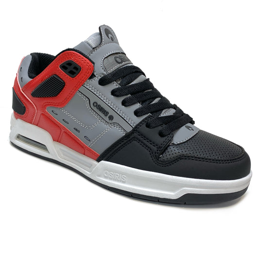 OSIRIS SHOES PERIL GREY RED BLACK TRAINERS