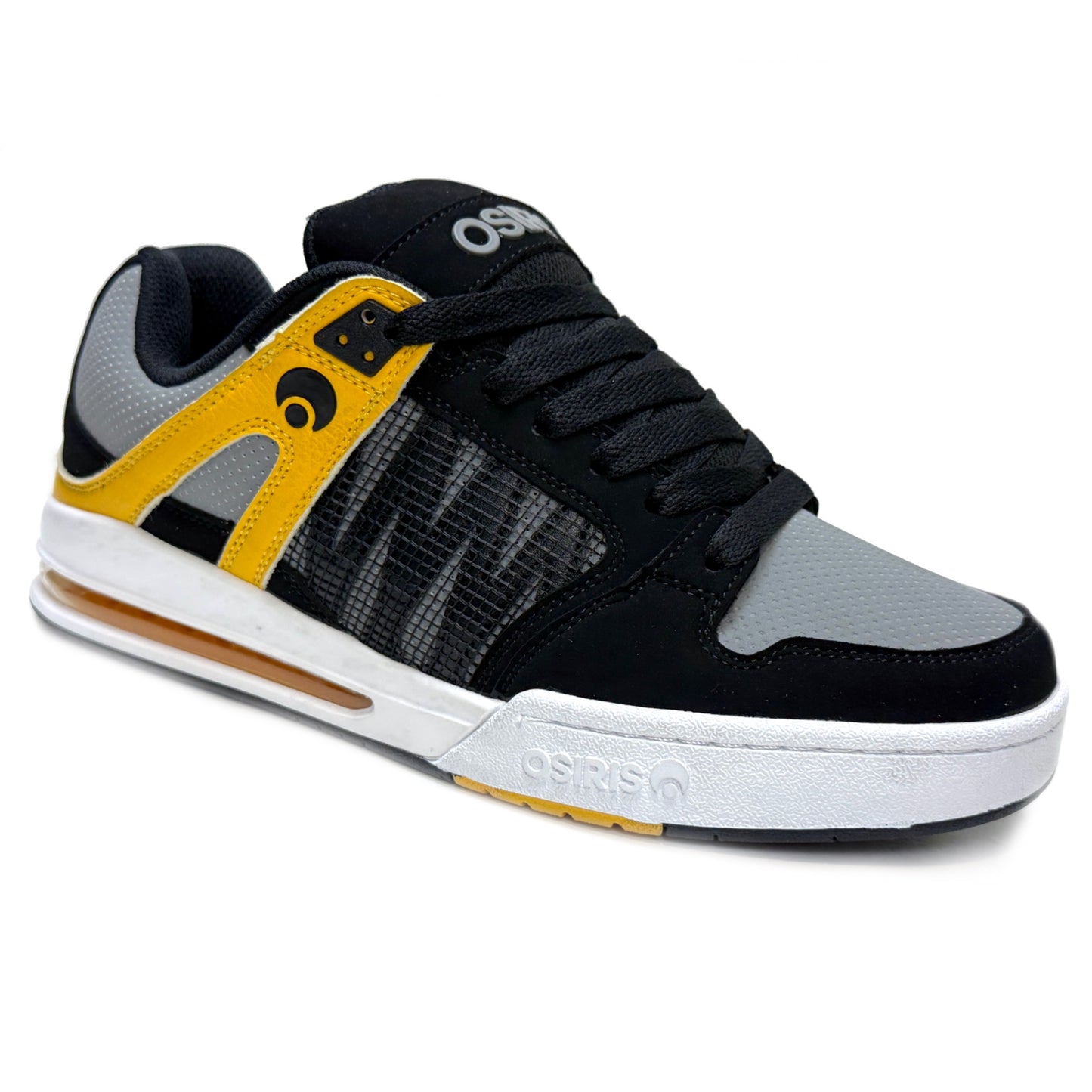 OSIRIS SHOES PIXEL BLACK CHARCOAL YELLOW TRAINERS