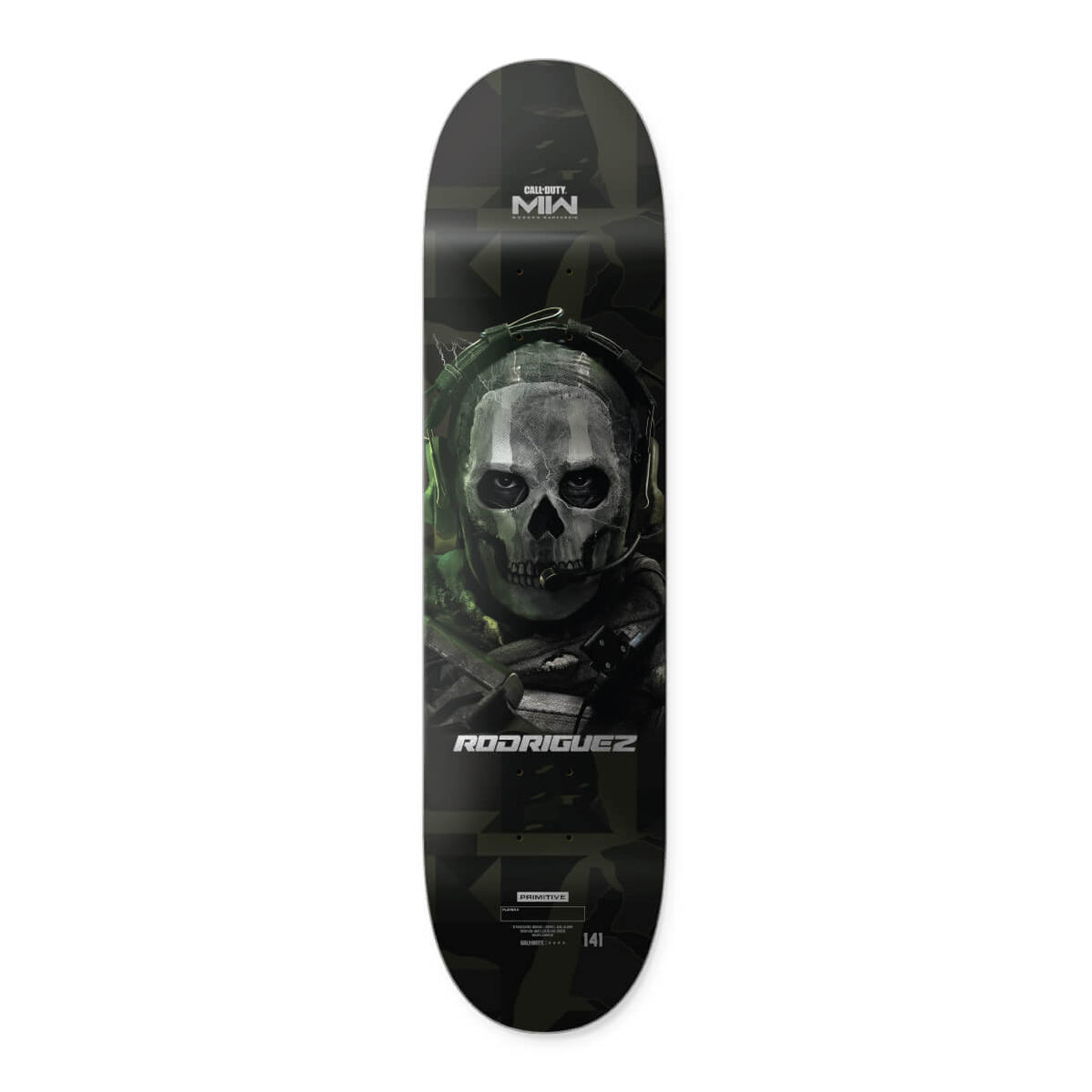 CALL OF DUTY X PRIMITIVE RODRIGUEZ GHOST 8.125" SKATEBOARD DECK