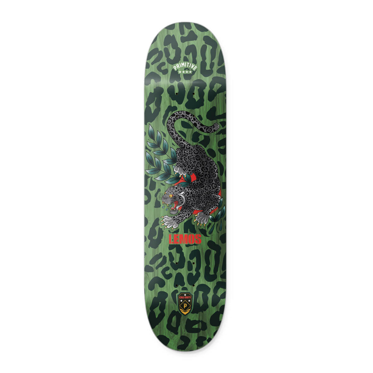 CALL OF DUTY X PRIMITIVE LEMOS BLACK JAGUAR 8.25" SKATEBOARD DECK