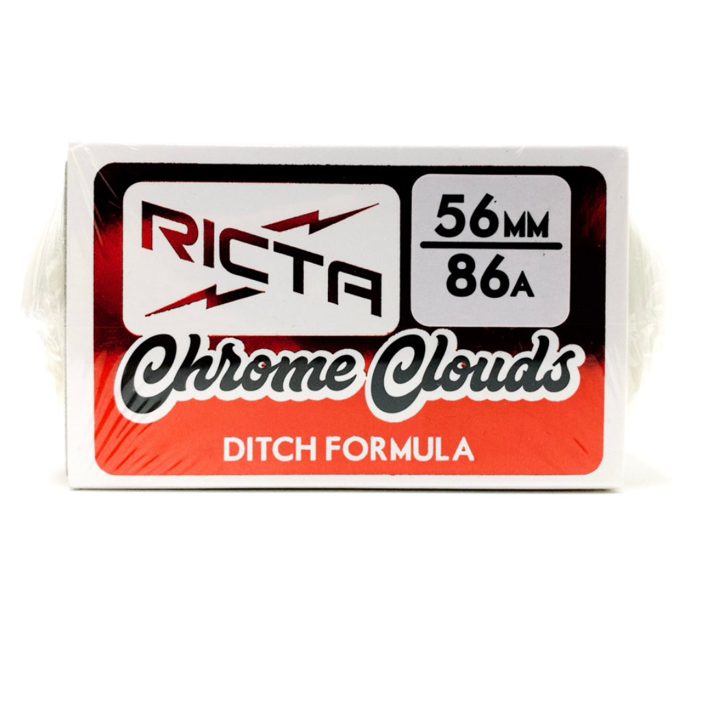 RICTA 56MM CHROME CLOUDS RED 86A SKATEBOARD WHEELS