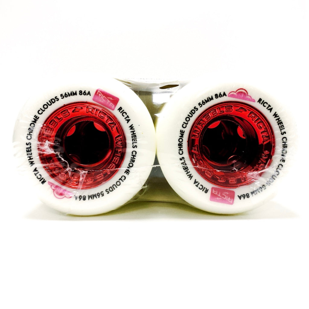 RICTA 56MM CHROME CLOUDS RED 86A SKATEBOARD WHEELS