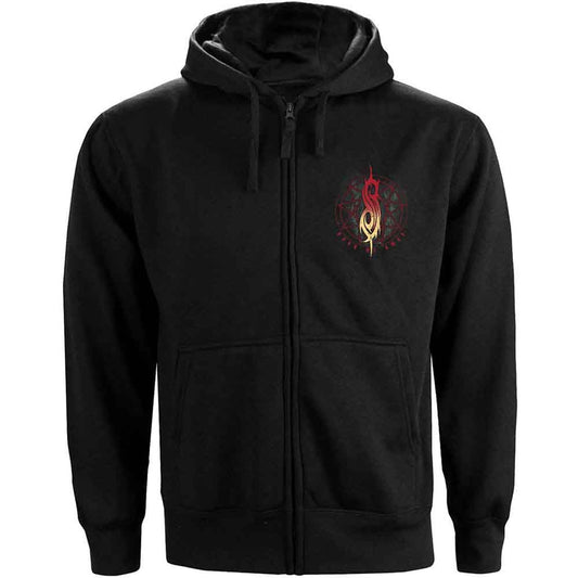 Slipknot Unisex Zipped Hoodie: Burn Me Away (Black) (Back Print)