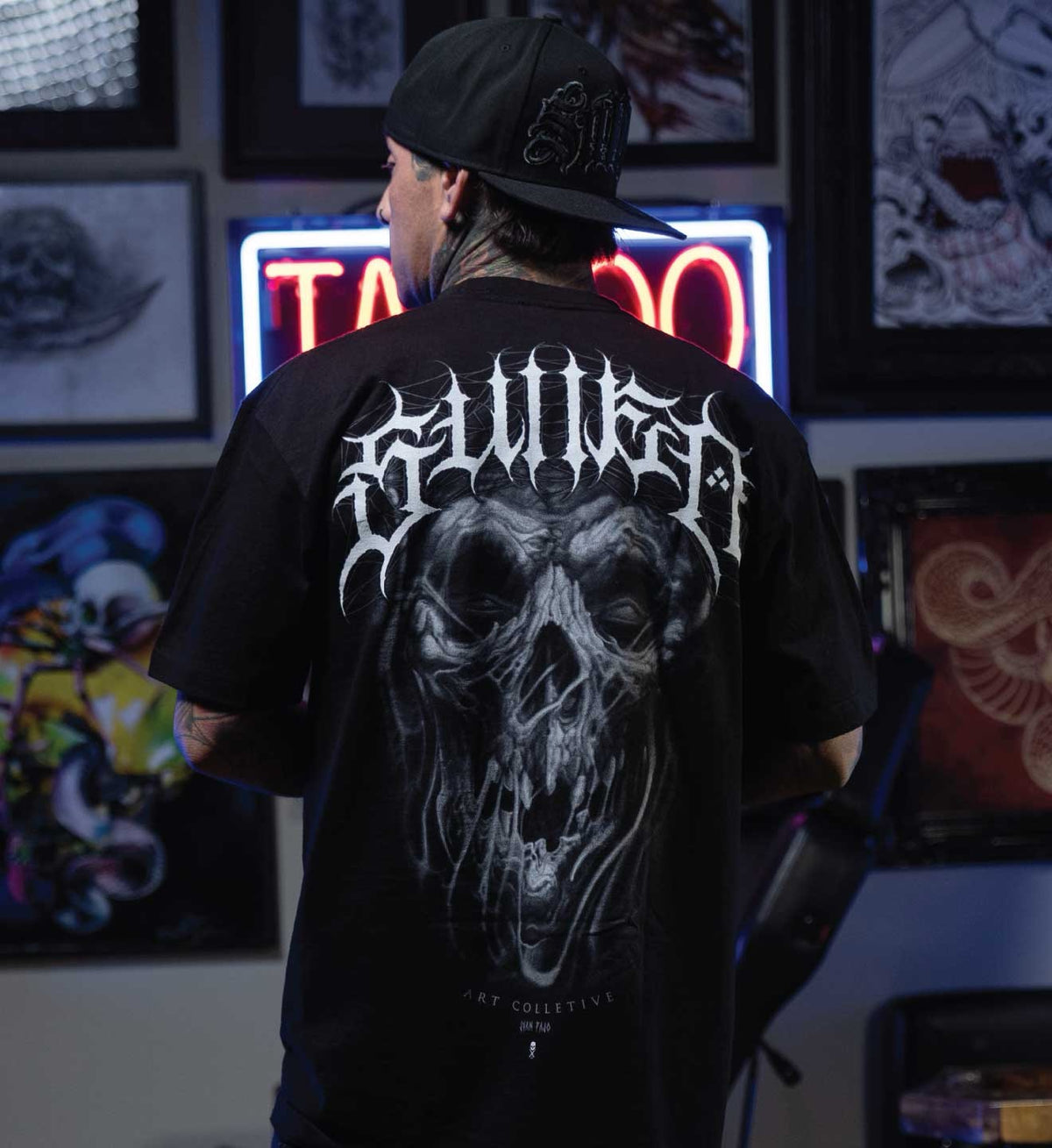 SULLEN CLOTHING JUAN PAJO SULLEWEEN STANDARD BLACK T-SHIRT
