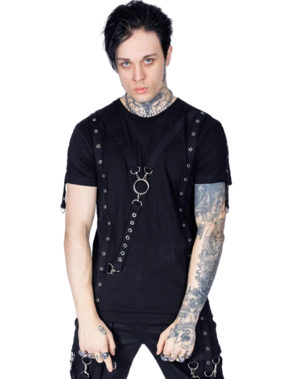 POIZEN THADDEUS TOP BLACK MENS