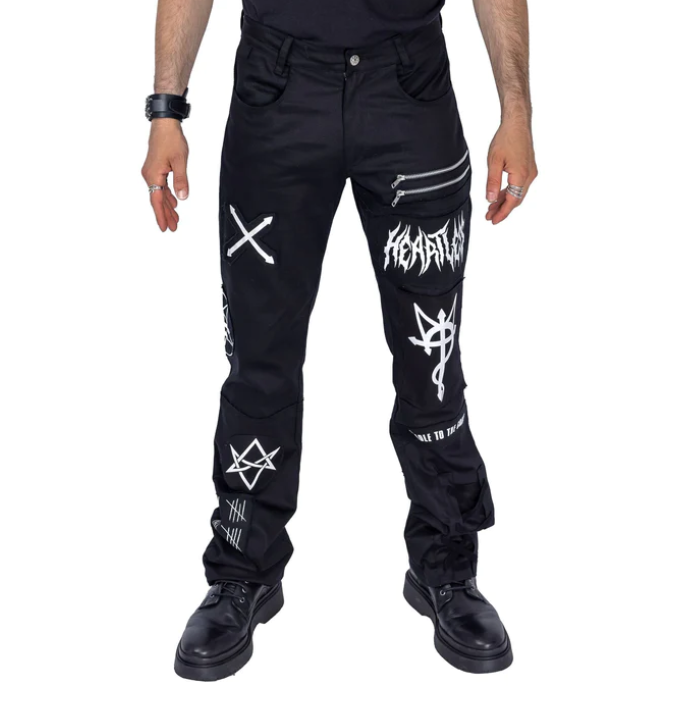 POIZEN HEARTLESS ALDEN BLACK MENS PANTS
