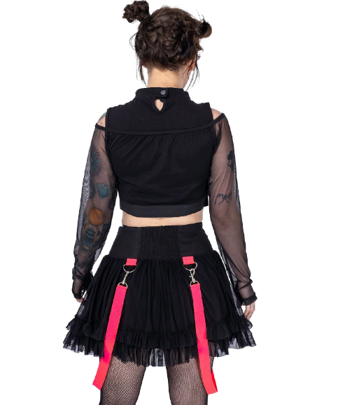 POIZEN BLACK PINK CHAOS SKIRT