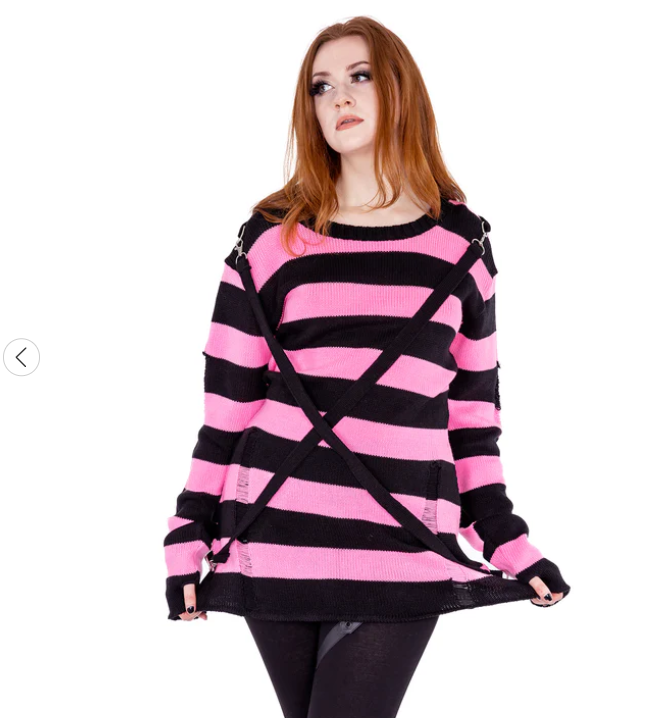POIZEN HEARTLESS ORIANNA JUMPER BLACK PINK