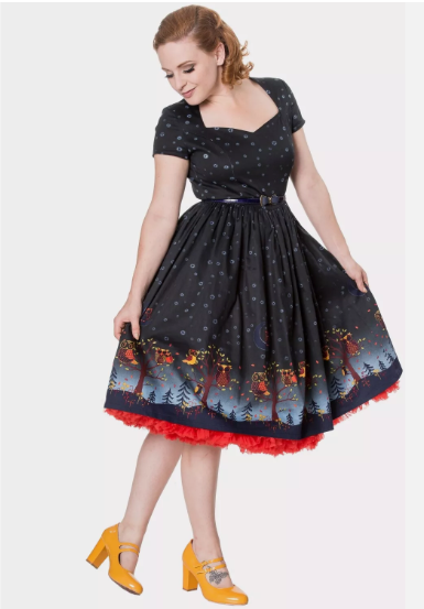 BANNED BLUE LONE TRAVELLER OWL DRESS