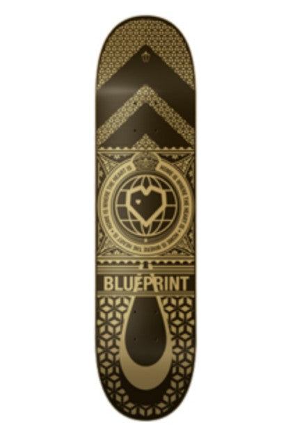 BLUEPRINT DECK HOME HEART BLACK GOLD 8.125