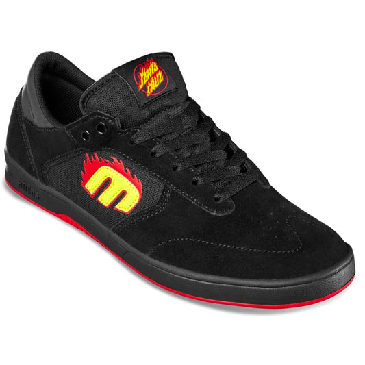 ETNIES WINDROW X SANTA CRUZ BLACK RED BLACK SKATE TRAINERS