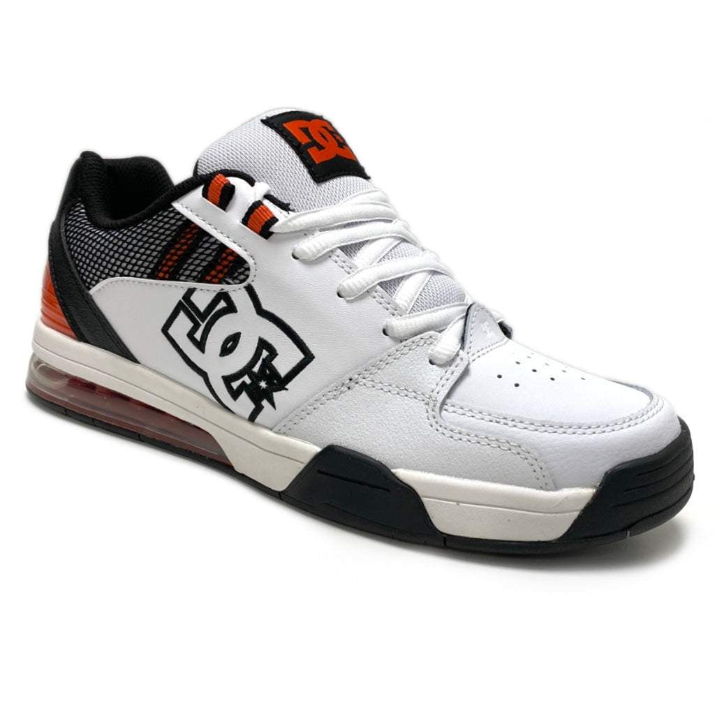 DC SHOES VERSATILE WHITE BLACK & RED TRAINERS
