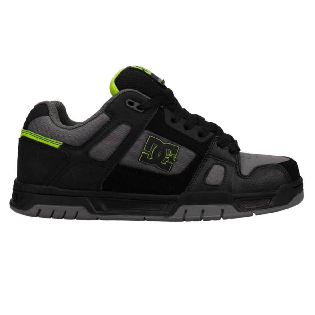 DC SHOES STAG BLACK GREY LIME TRAINERS
