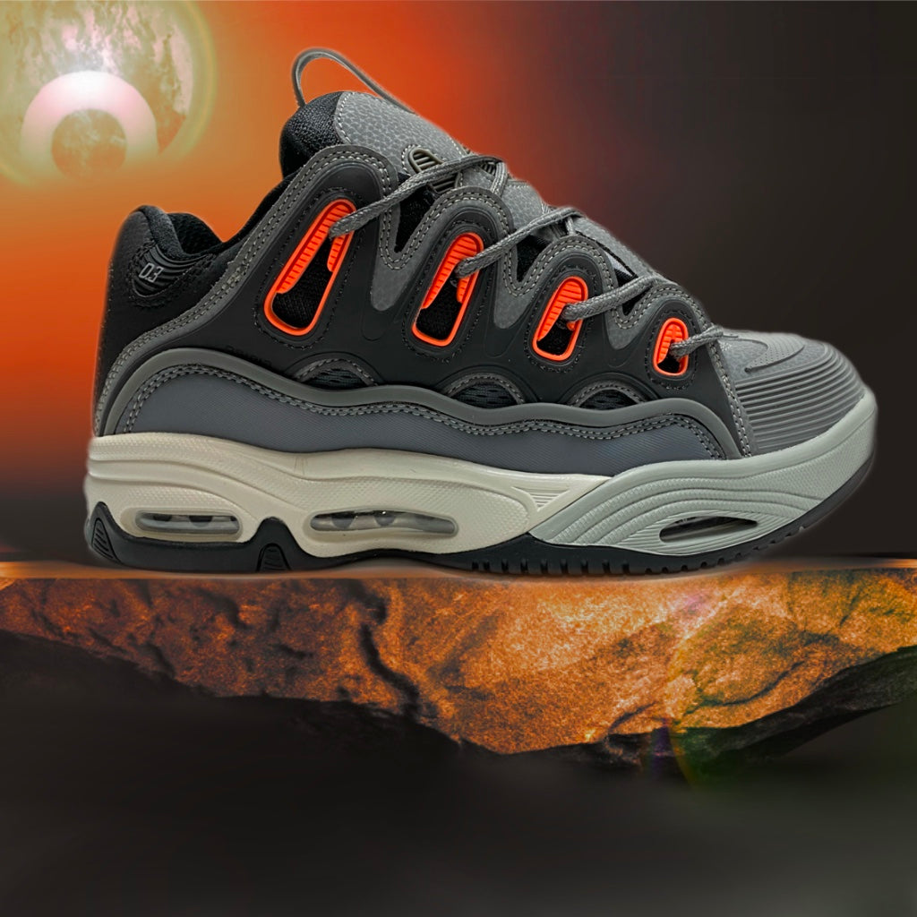 OSIRIS SHOES D3 2001 CHARCOAL ORANGE BLACK TRAINERS